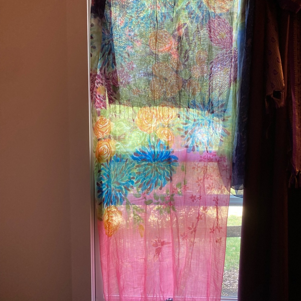 Handpainted wool scarf from sample fashion show